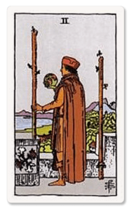 Dos de Bastos tarot card